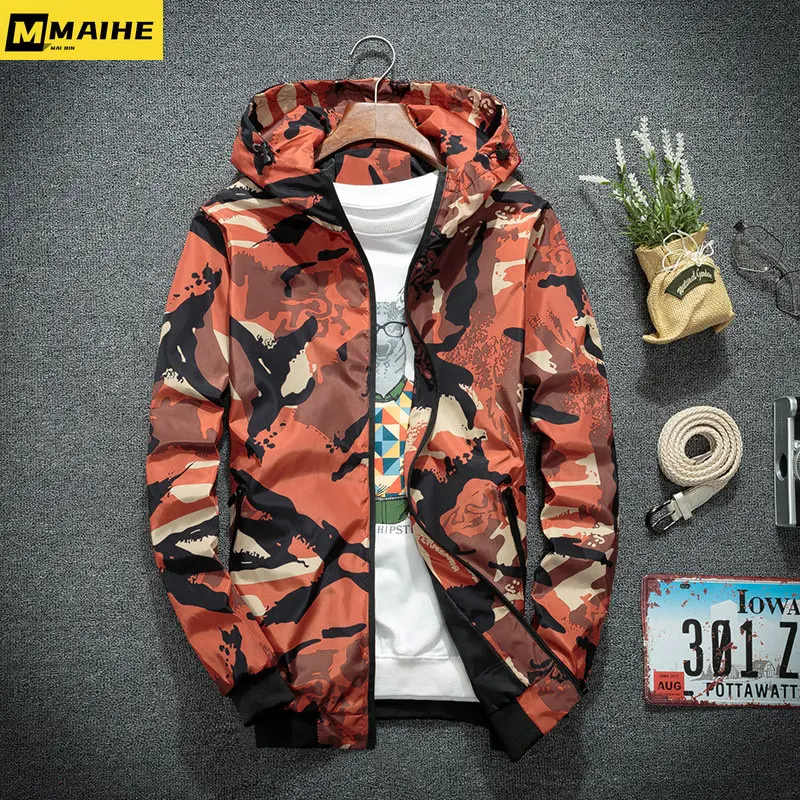 

Male Windbreaker Men Clothing Jackets Clothes For Men Streetwear Autumn Winter Jackets Men Camouflage Hooded Coats Casual Zipper