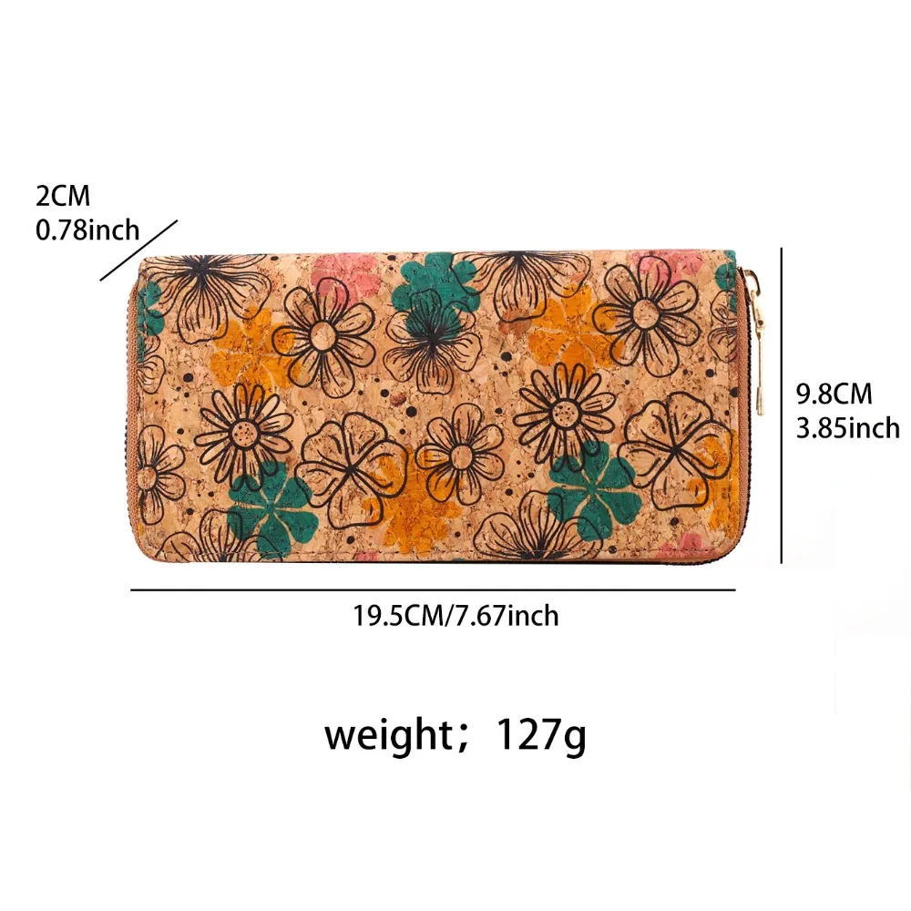 Bohemian Style Women's Wallet Retro Advanced Wallet with Wood Grain Portable Geometry Multiple Card Slots Card Holder Coin Purse 6