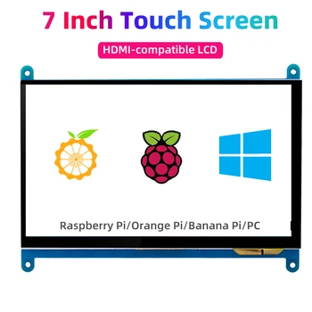 터치 스크린 라즈베리 파이 4 정전식 HDMI 호환 TFT LCD, 오렌지 파이 5 플러스 3B RPI 4B 3B + PC 윈도우 AIDA64 용, 7 인치