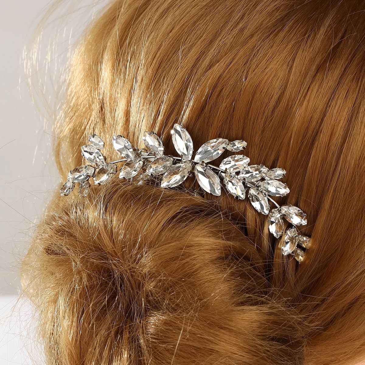 Bridal crystal hair comb headpiece jewelry rhinestone zircon handmade wedding hair ornament for women girls