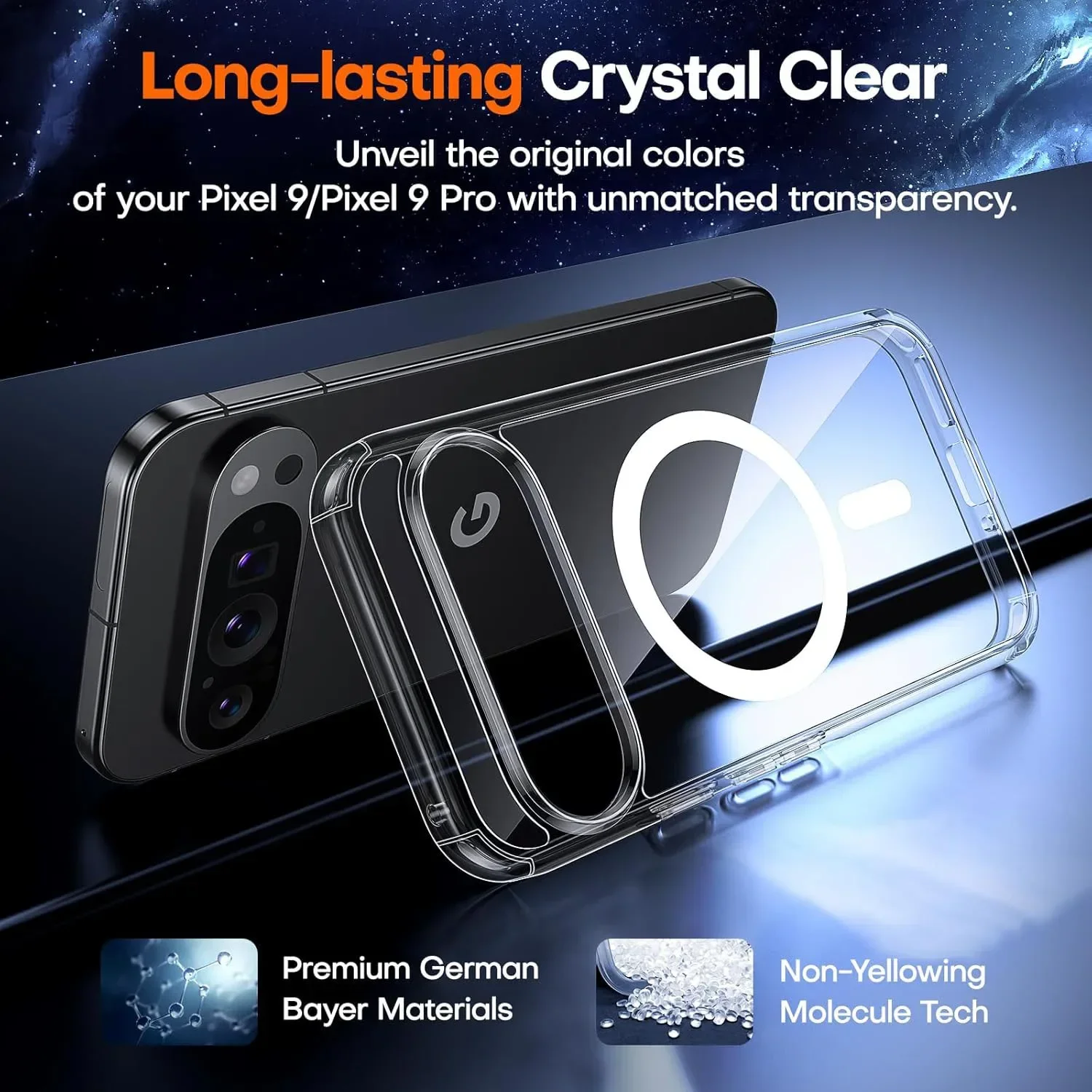 Enhanced Clear Shockproof Magnetic Wireless Charging Case