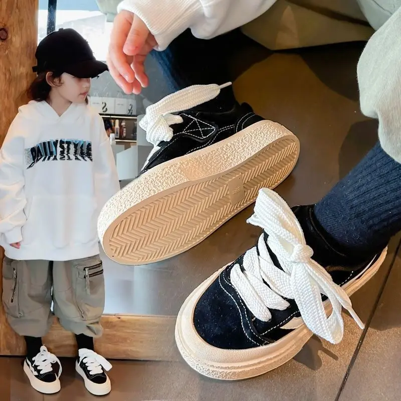 Autumn New Breathable Girls Canvas Shoes Boys Baby Big Children Biscuit Bottom Children\'s School Performance Shoes Girls Shoes