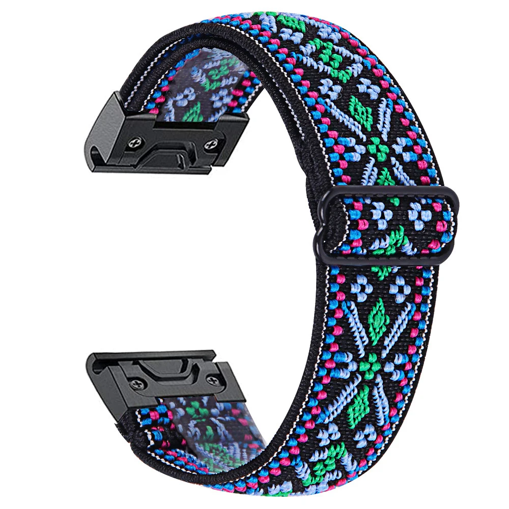 Essidi 22mm Elastic Woven Band For Garmin Fenix 5 Plus 6 Pro 7 Approach S60 62 Nylon Watch Bracelet Strap For Forerunner 935 945 