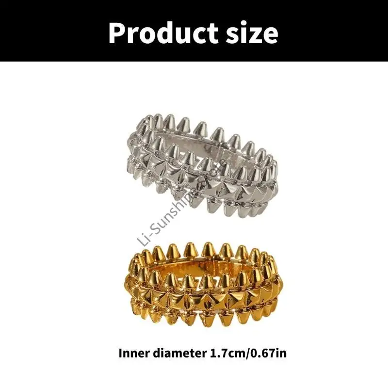 Simple Rings Adjustable Fashion Jewelry Opening Rings Stainless Steel Texture QX2F