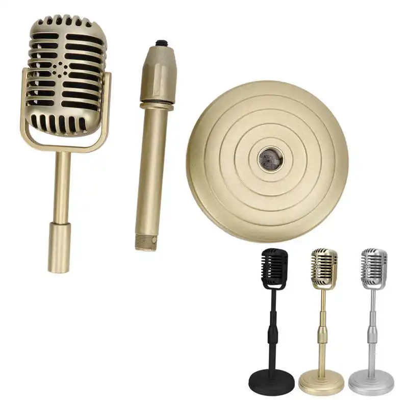 Modèle d'accessoire de microphone de bureau vintage avec hauteur réglable,  support de microphone de style rétro classique