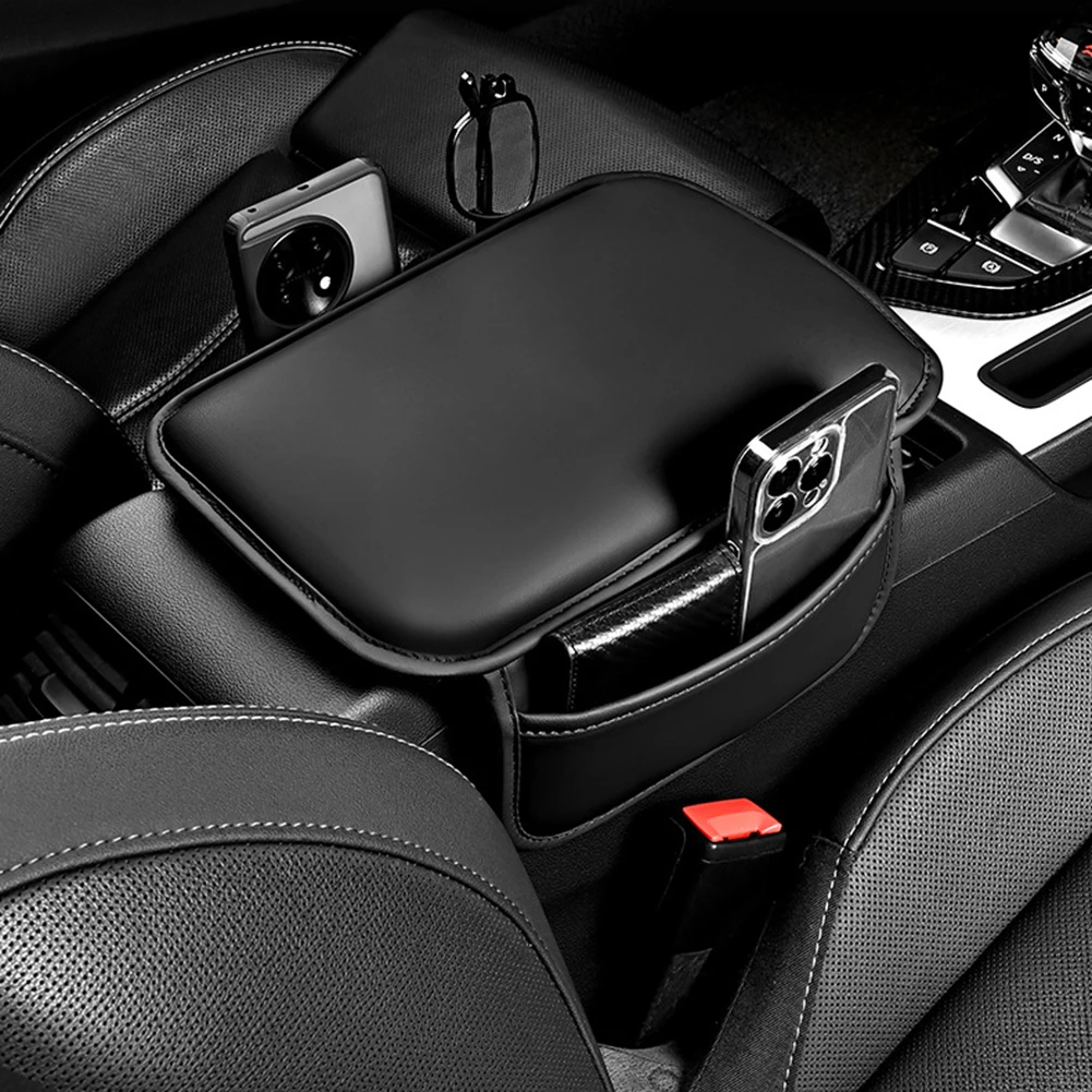 

Interior Accessories Armrest Cushion Seat Comfort Heightening Leather Non Slip Sponge Storage Support Universal