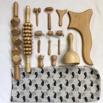 Kit Maderoterapia terapia in legno strumenti per massaggio linfatico legno professionale massaggiatore anticellulite rullo corpo Maderoterapia Set 1