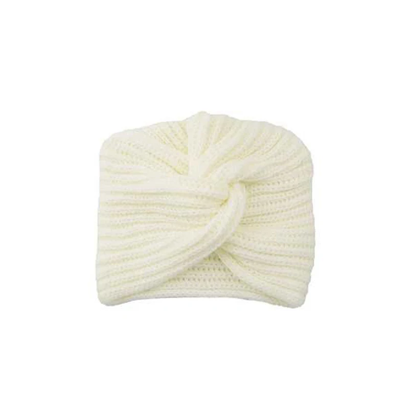 Bohomian Turban Cap Knitted Spring Winter Hat Women Knot Bandanas Twist Headwrap Knitting Warm Muslim Scarf Headscarf Bonnet