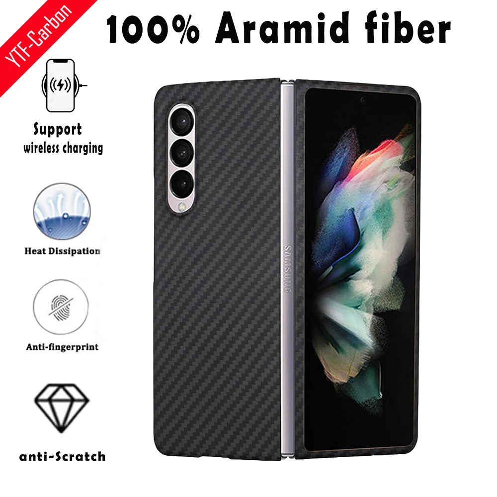 

YTF-Carbon Carbon fiber phone case For Samsung Galaxy Z Fold 4 Aramid fiber Anti-fall busines cover Galaxy Z Fold 5