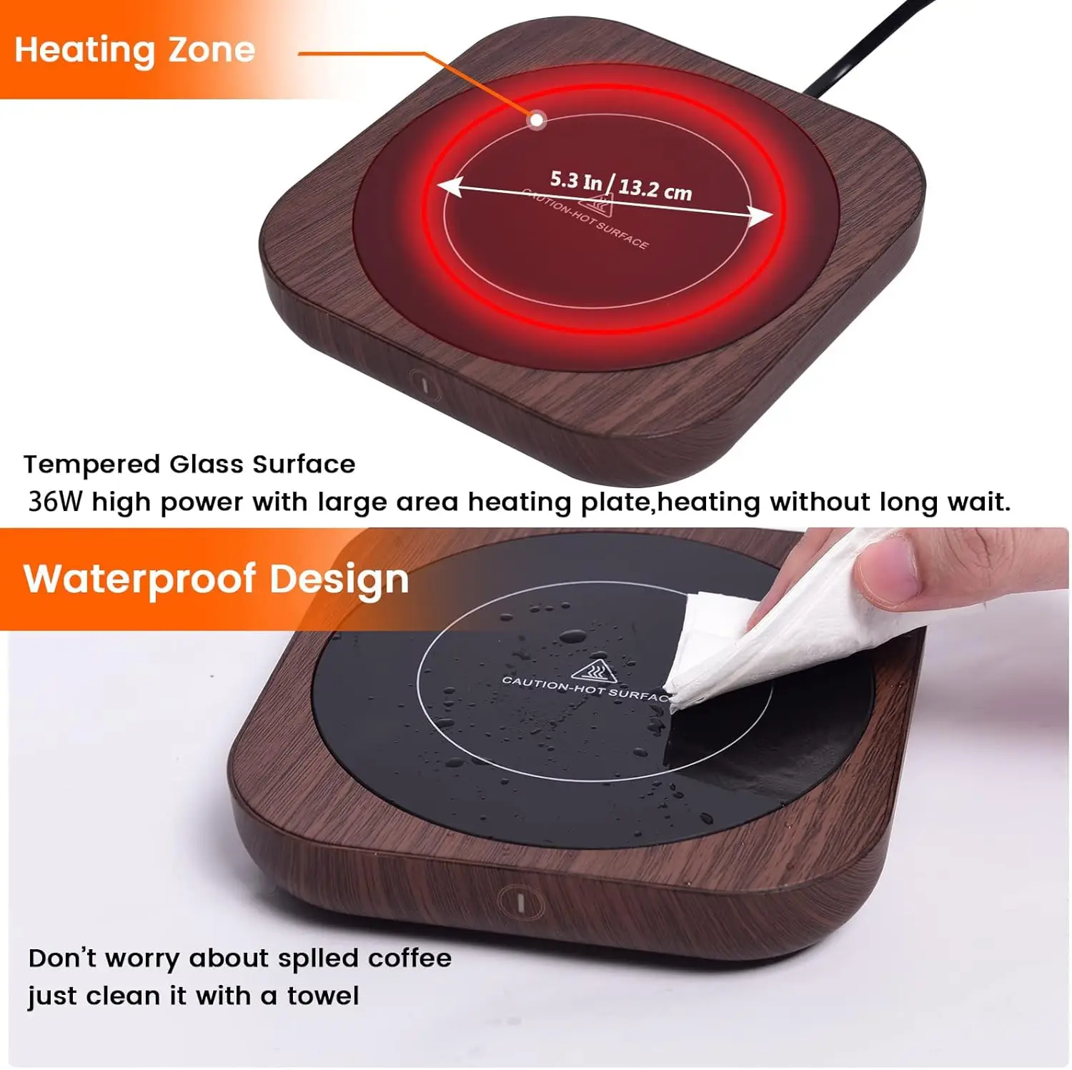 , Mug Warmer for Desk, Coffee Warmer, Coffee Cup Warmer, Cup Warmer with Temperature Setting & Auto Shut Off for Coffee, Bevera