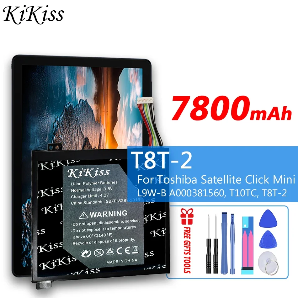 

Аккумулятор KiKiss большой емкости 7800 мАч для Toshiba Satellite Click Mini T8T-2 A000381560, T10TC, L9W-B 3,75 в 20 Вт/ч