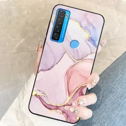 Luxurious TPU Soft Silicone Marble Animal Phone Case - Shockproof Bumper Shell for TCL 20 SE (B0701)