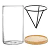 3 Pack Avocado Tree Growing Kits, Glass Avocado Seed Vase With Triangle Bracket And Bamboo Base, Sprouting Plant Pot 1