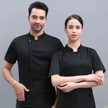 Unisex Summer Mesh Chef Jacket - Breathable Kitchen Work Shirt