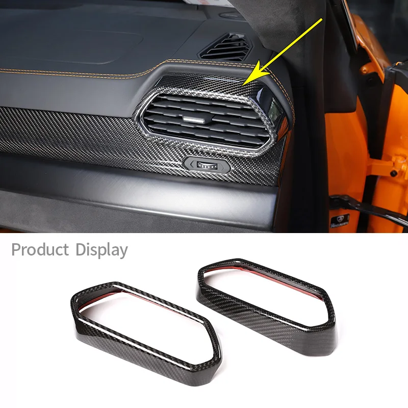 

For Lamborghini URUS 2018-2021 Real Carbon Fiber Car Dashboard Side Air Outlet Frame Decoration Car Styling Interior Accessories