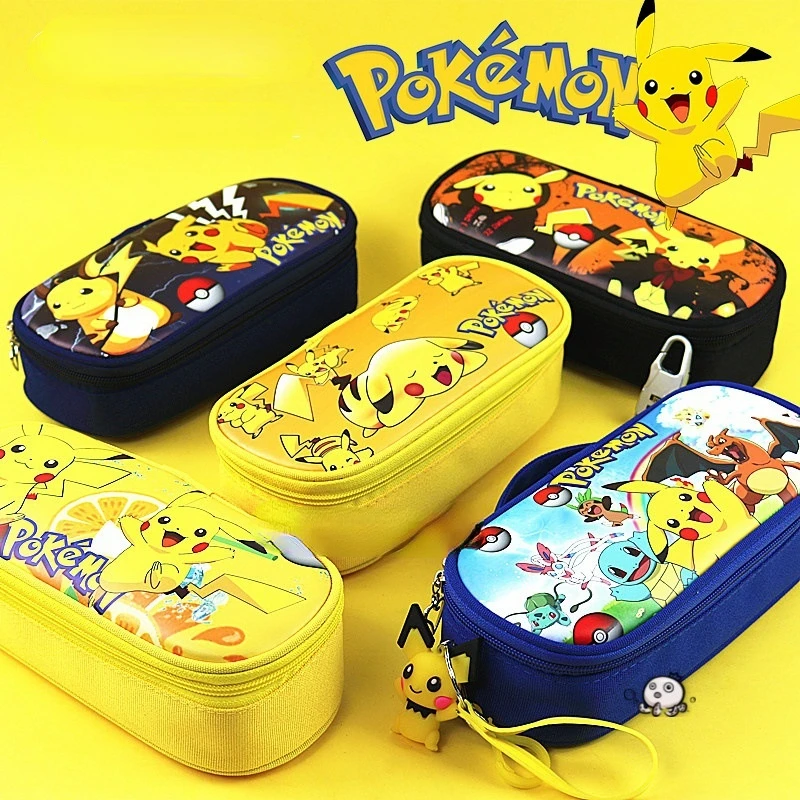 PokemonPikachuLargeCapacityPencilCaseStudentsStationeryDouble