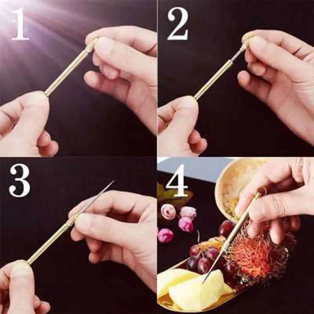 Hookah Accessories Portable Hookah Foil Puncher Titanium Multifunctional Toothpick Fruit Fork Camping Tool Toothpick Tube