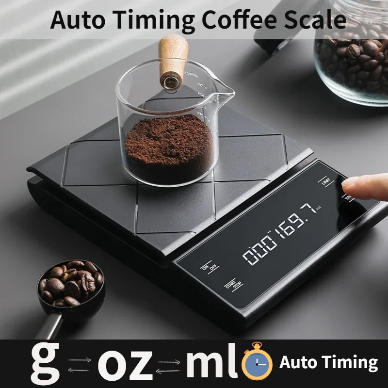 Báscula de café de cocina con carga USB, báscula electrónica Digital LED oz/Ib/g, báscula de alimentos para cocina doméstica