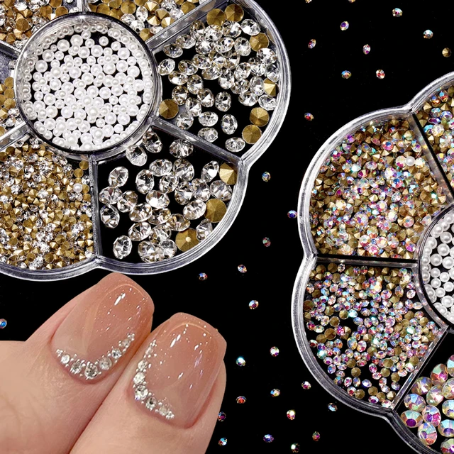 Glitter Nail Art Rhinestones Flatback Crystals Gems 3D AB Nails Jewelry  Manicure