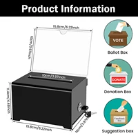 Acrylic Donation Box Portable Ballot Box With Key Suggestion Box For envelopes coins Fundraising Multipurpose Raffle Box 1