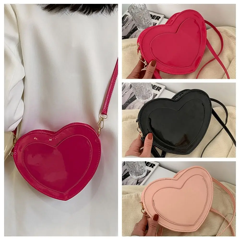 

Love Heart Peach Heart Shaped Handbags Adjustable Shoulder Strap Pu Leather Pu Leather Crossbody Bag Shoulder Bag Pink