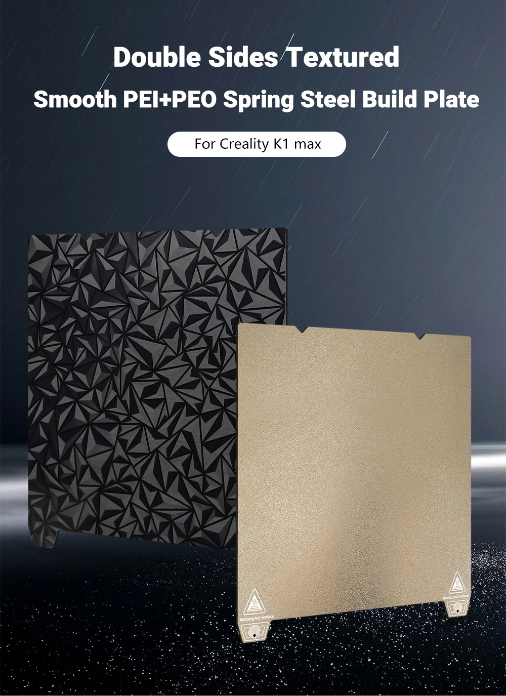 HzdaDeve Plaque De Construction Hi Combo PEO Double Face Pour Plateau De Construction Hi Combo 265 X 280 Mm - Plateforme Flexible En Acier Pour Imprimante Creality (PEO + Débris