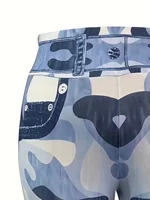 Plus Size Women's Leggings Artificial Slim Fit Printed Denim High Waisted Camouflage Pants Fitness  Pants - Image 5