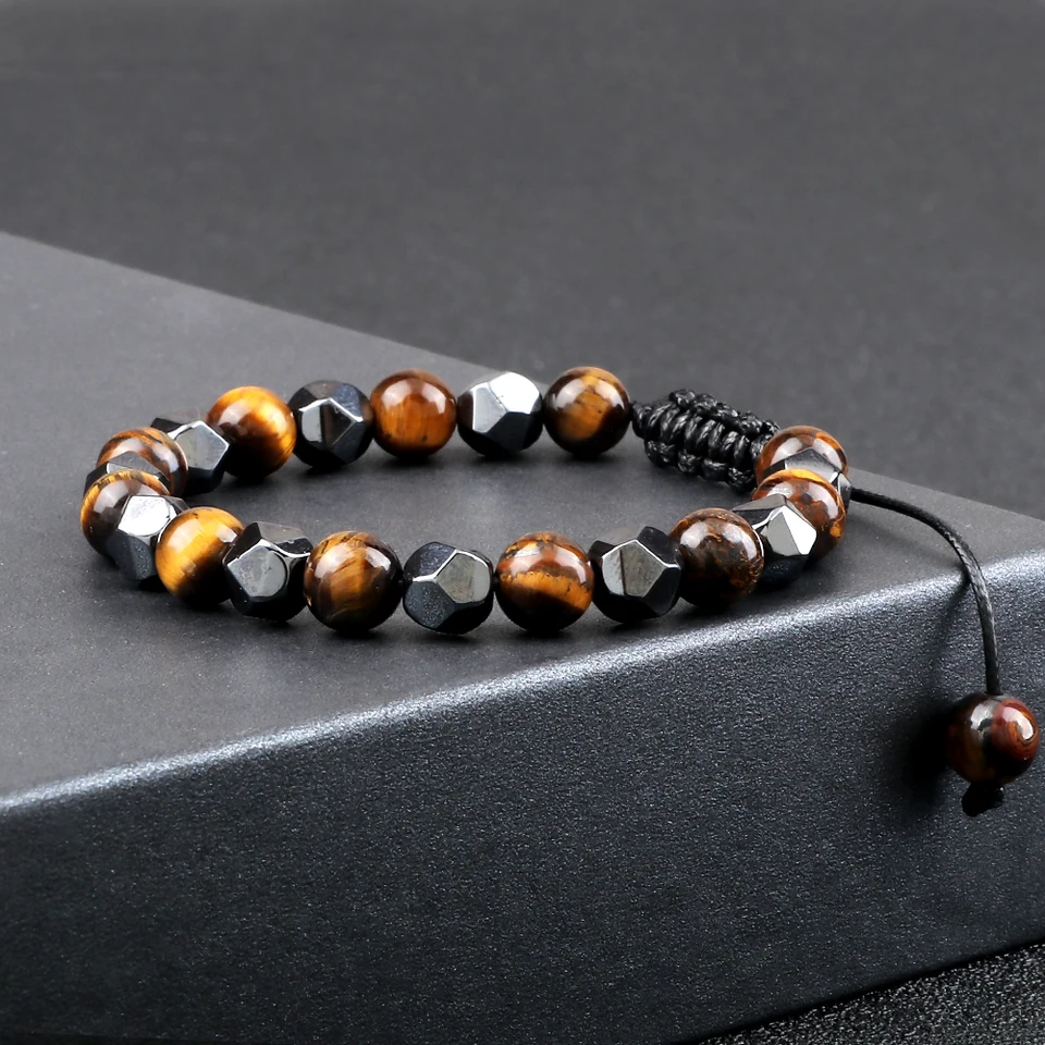 Lot 2 Bracelets Pierres Naturelles – Oeil De Tigre Et Hématite – Sur Mesure