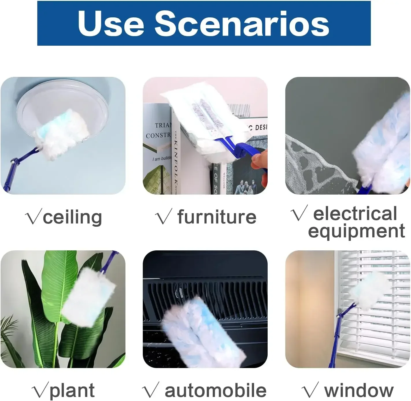 Bulk Duster Brush Disposable Duster Replace Head Refills Cleaning Home Office Blinds Car Surface Cleaning Tool For