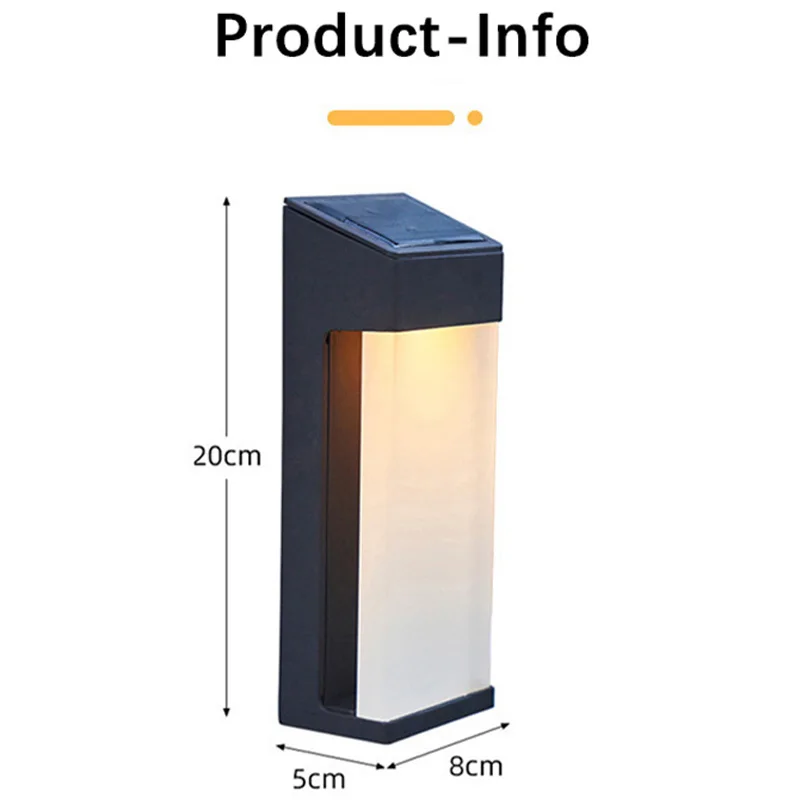 LED solar outdoor wall light garden balcony villa gate exterior wall solar wall light body sensor frosted glass wall light