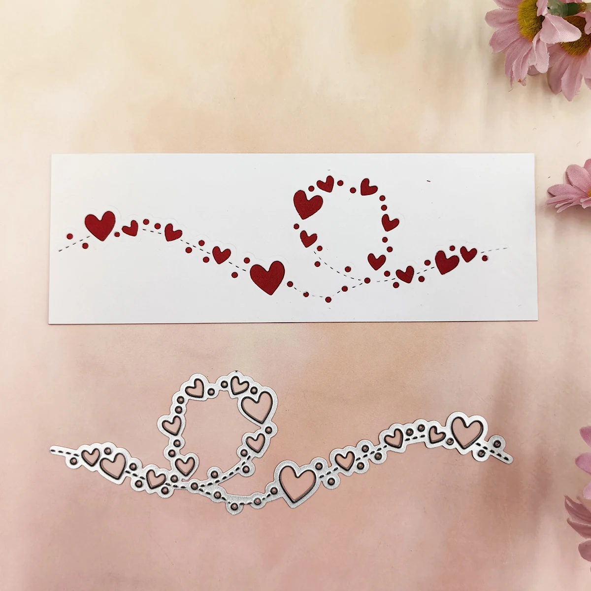 Fustella In Acciaio Per Scrapbooking A Forma Di Fiore Con Bordo In Pizzo | Stencil Per Biglietti, Album E Goffratura | Dimensioni 14,9x3,7 Cm - 4