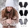 Electric Heated Gloves Touch-screen USB Rechargeable Motorcycle Gloves Winter Thermal Waterproof Windproof Knitting Wool Hand 2