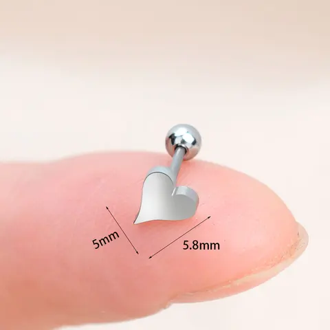 Stainless Steel Mini Stud Earrings Heart Star Moon Cross Butterfly Snake Helix Cartilage Tragus Lobe Ear Piercing Jewelry