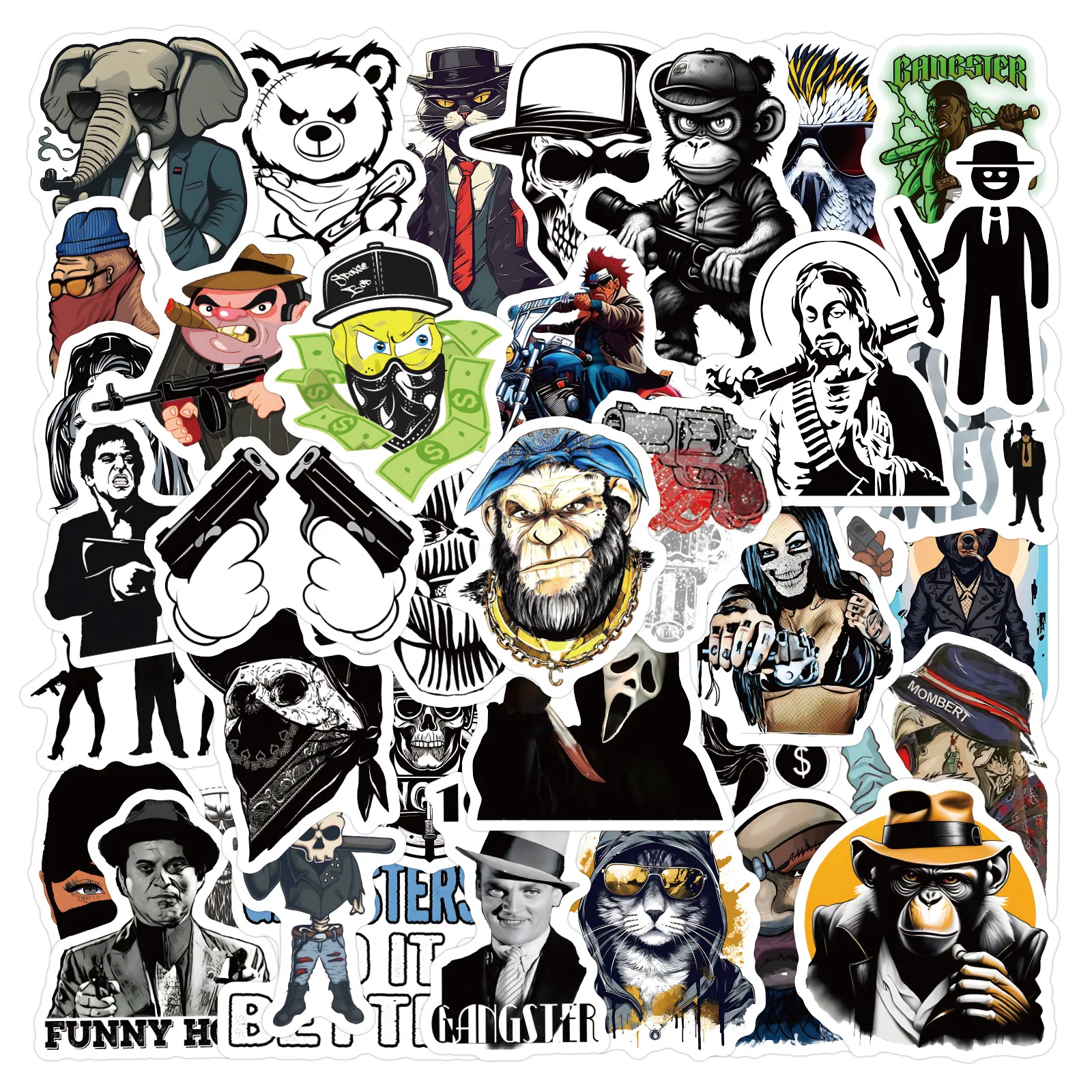 Gangsta Cartoon Drawings Stickers: The Ultimate Guide to Urban Style  Personalization, image size:1600x1600