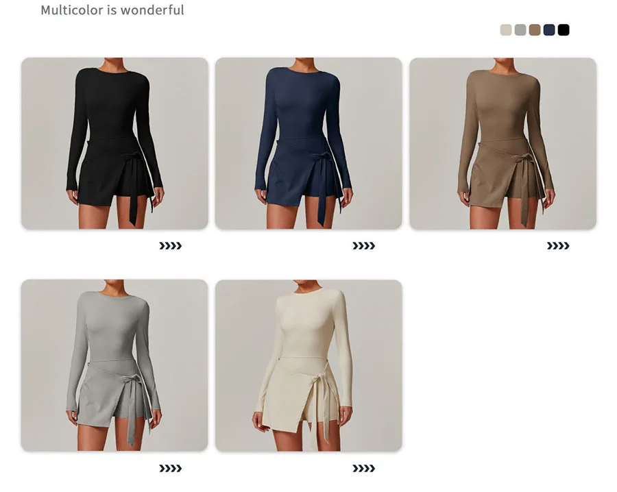 Description Picture 2 of itemNew Women Fake Tow skintight sports dress sexy split strap tennis dress Yoga Jumpsuit Gym Golf Skirt Dance Ballet Sports Dress