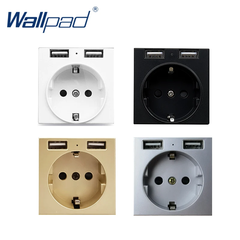 Duplo Usb ue Soquete Alemão Tomada Elétrica Chave para o Módulo Apenas 52*52 mm Wallpad 2.4a