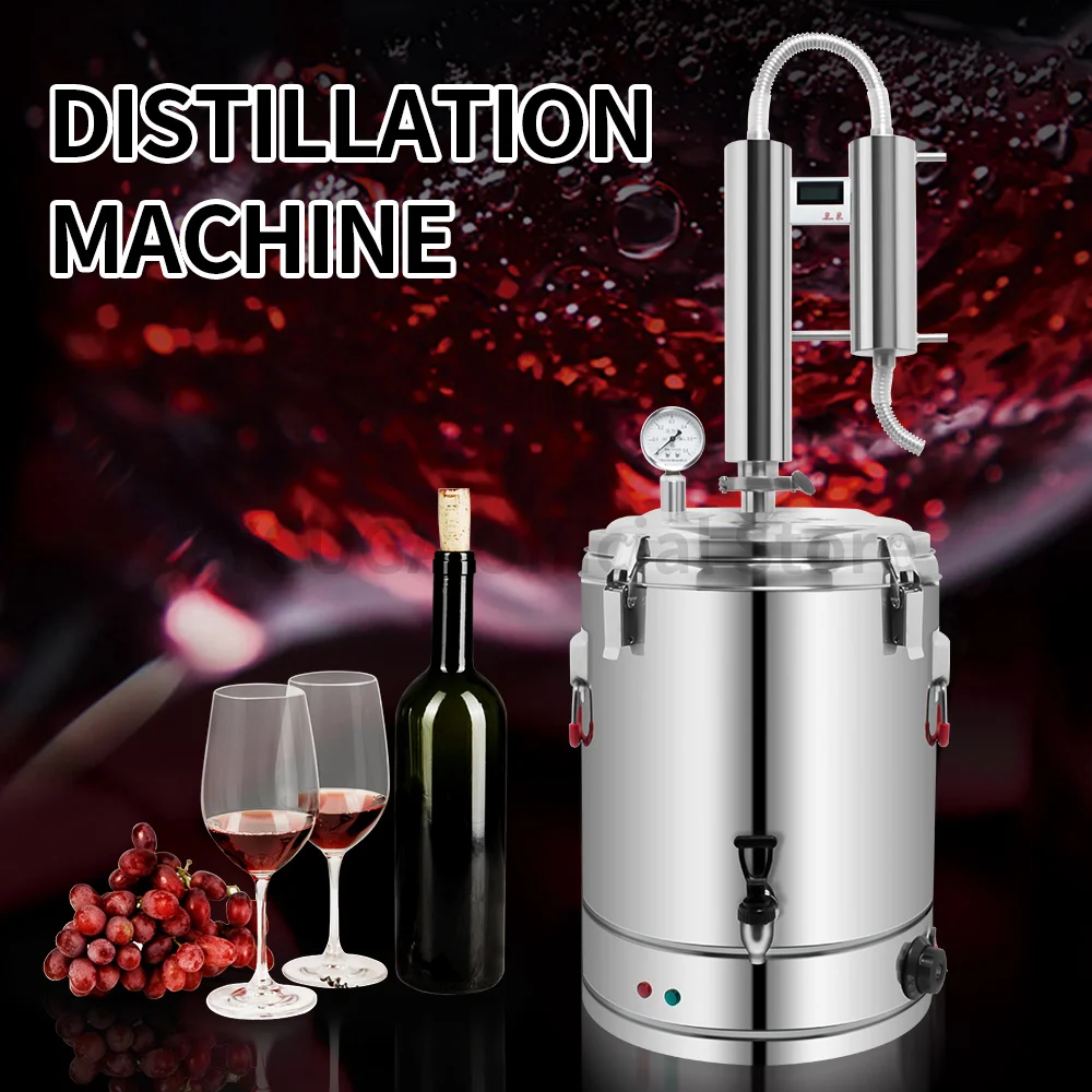 42L/220V Alcohol Whisky Moonshine Still Small Wine Steamer Pure Dew Distillation Machine Household Essential Oil Extractor