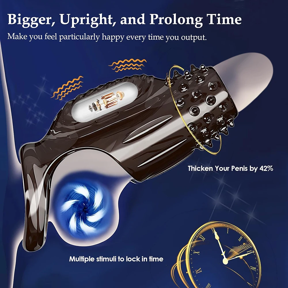 Penis Sleeve Extensions Condom Male Enlargement Delay Vibrators Clits Massager Cock Ring Vibrating Penis Cover Sex Toys For Men
