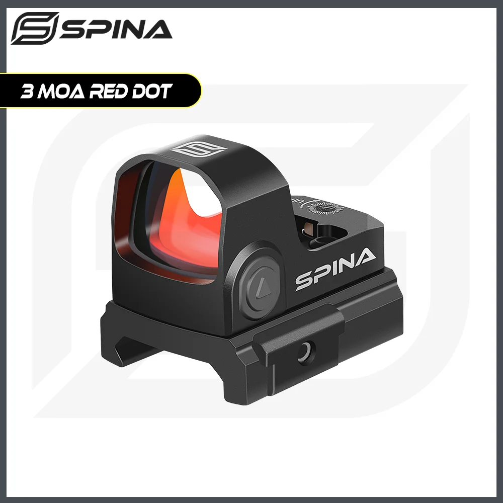 

SPINA OPTICS 3MOA Red Dot Sight Docter Footprint Rifle Scope For Real Firearms Handguns 9MM .223.556.308 etc