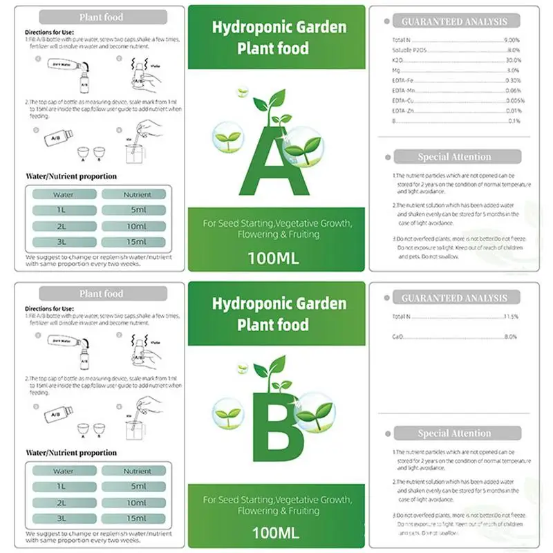 General-Hydroponics-Nutrients-A-And-B-For-Two-Part-Set-Liquid-Plant-Growing-Formula-Plant-Fertilizer.jpg Általános Hidroponikus Tápanyagok A És B Két Részben Beállított Folyékony Növények Termesztése Növényi Műtrágya Élelmiszer -Oldat Zöldségre - Image 5