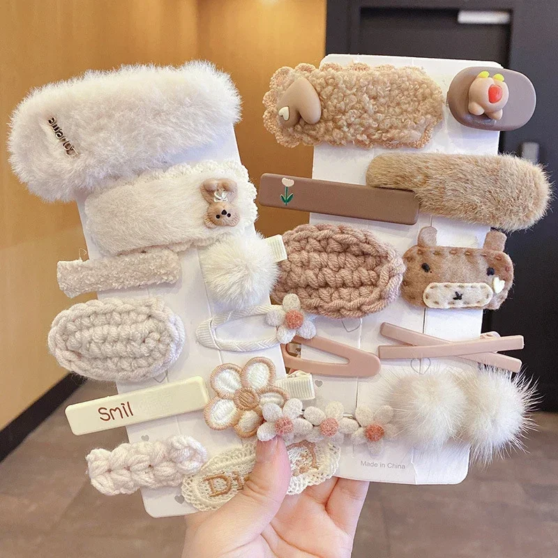 Coffee Warm Cute Hair Pins Children Girls Kid Hair Clips Barrettes