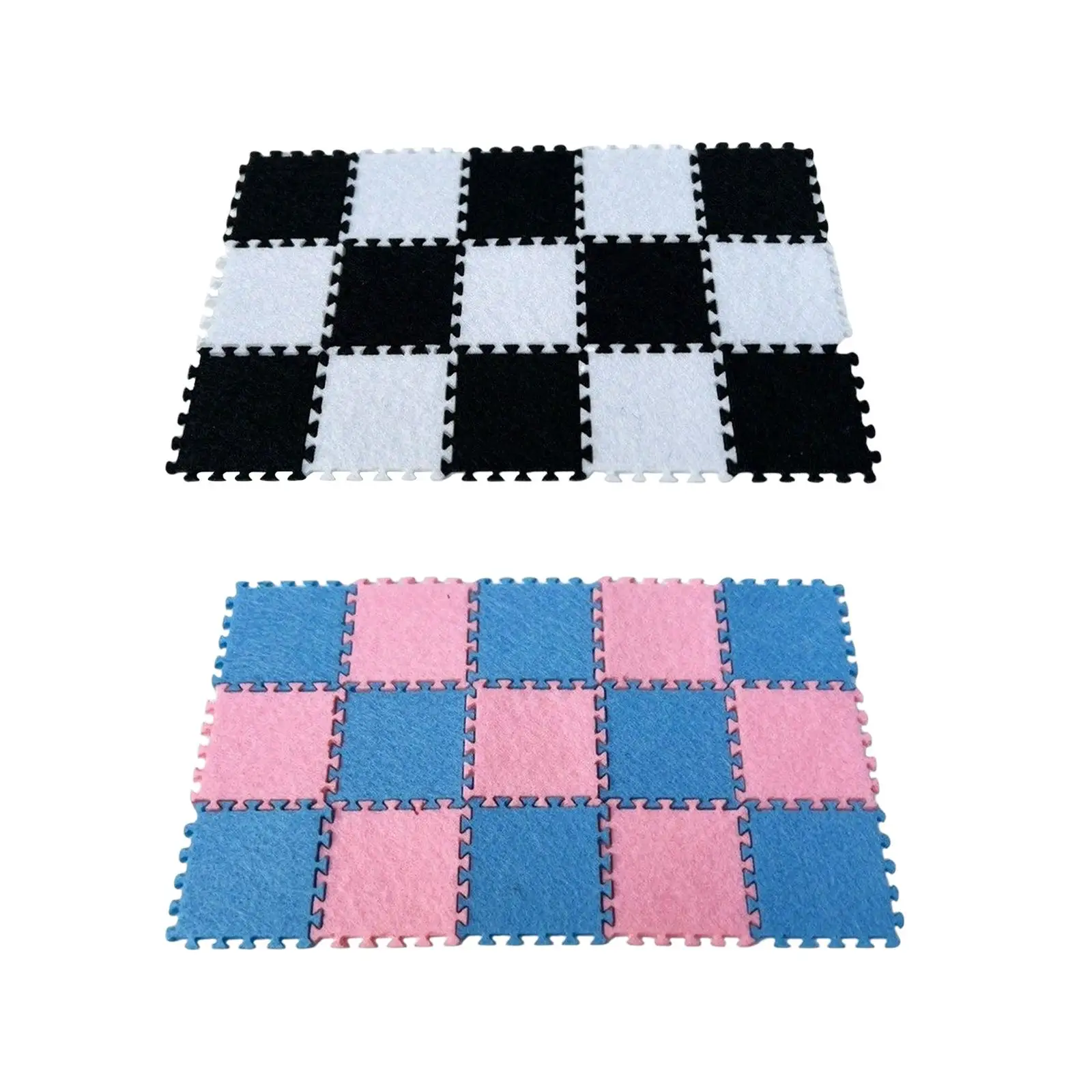 15x 1/12 Dollhouse Splicing Mat Model Carpets Durable Bedside Rug Soft Stylish Mini Floor Mats
