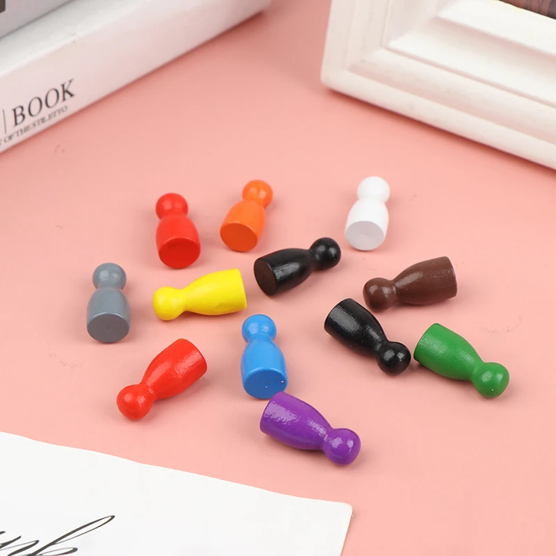 100PCS Diameter Pawn Wooden Pieces Chess BoardGame Accessories MarkingColor