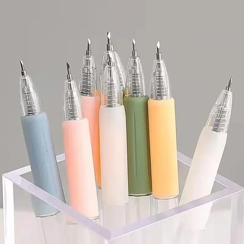 1 pz avvolgimento taglio multiuso penna coltello pressa retrattile mano conto penna coltello arte creativa utensile da taglio carta per studente - immagine 2