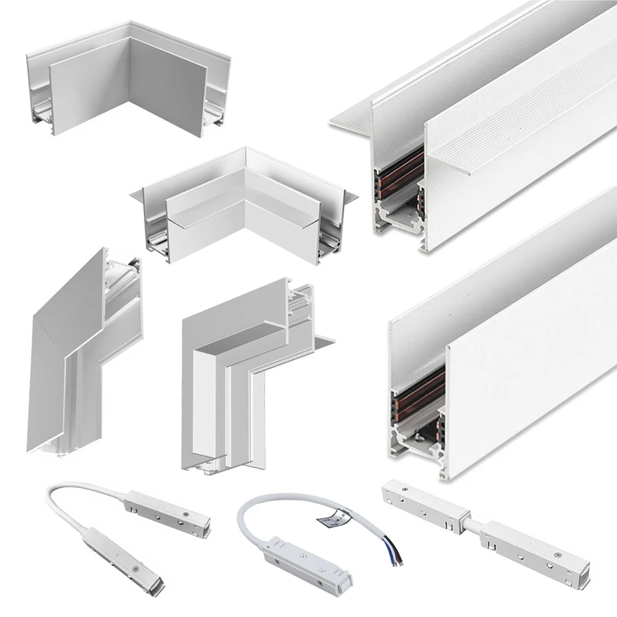 

2m Magnetic Track Accessories For LED Magnetic Track Light 48V White Magnet Rail Lighting Kits No Main Light System Linear Lamp