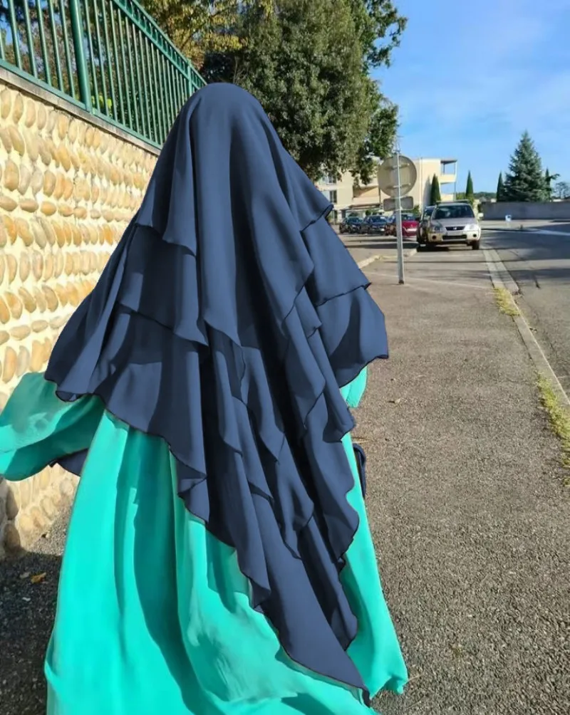Muslim Three Layers Hijab For Women Solid Underscarf Hijab Undercap Scarf Turban Hat Islamic Muslim Hijabs Ready To Wear Headcov