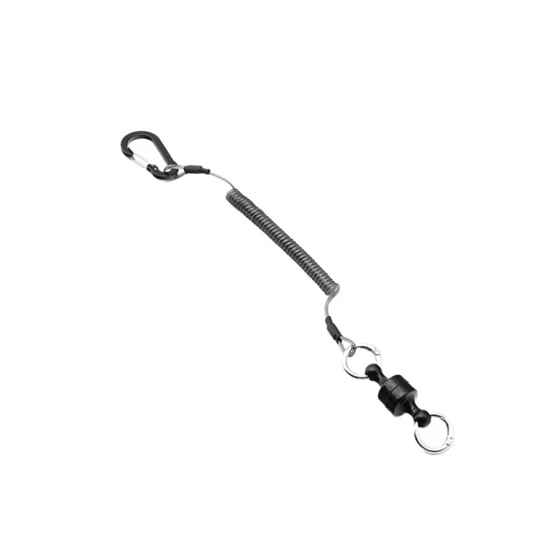 Magnetic Retractable Fishing Lanyard with Carabiner Attachment