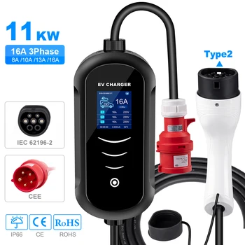 AFYEEV 7.2KW 32A EV Charger Type2 IEC62196-2 Portable Type1 SAE