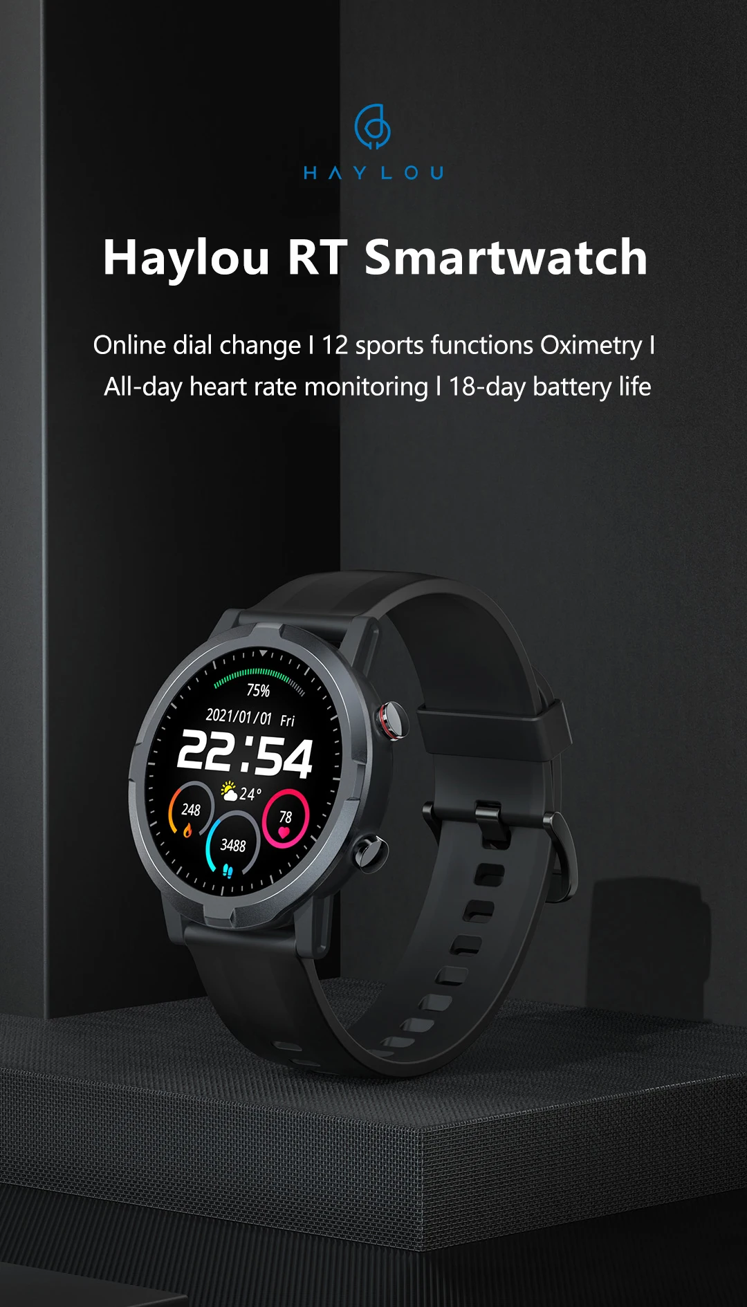 HAYLOU Smartwatch Haylou RT 1.28 Negro LS05S | falabella.com