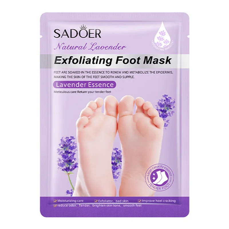Lavender Feet Exfoliating Foot Mask Pedicure SPA Foot Bath Masks Moisturizing Dead Skin Remover Feet Peeling Mask 3 Pairs foot peel mask